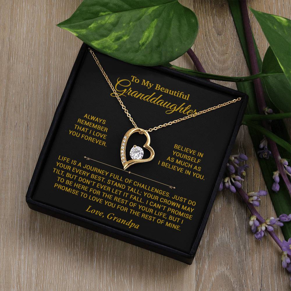 To My Granddaughter Necklace, Birthday Gift For Granddaughter, Birthday Gifts 7_6_Gold