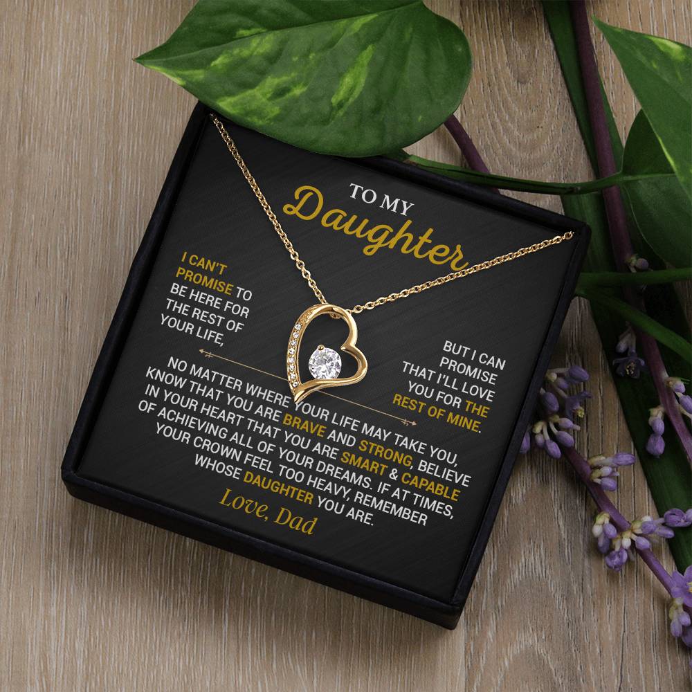 To My Daughter Necklace, Gift for Daughter from Dad,Daughter Father Necklace 7_10_Black