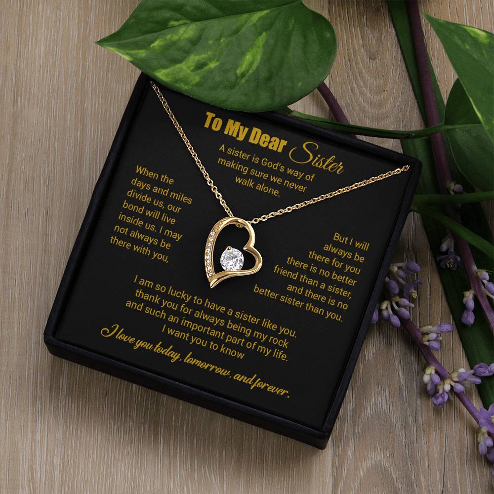 To My Sister Necklace, Brother to Sister, Birthday gift For Sister from Brother 3_4_Gold