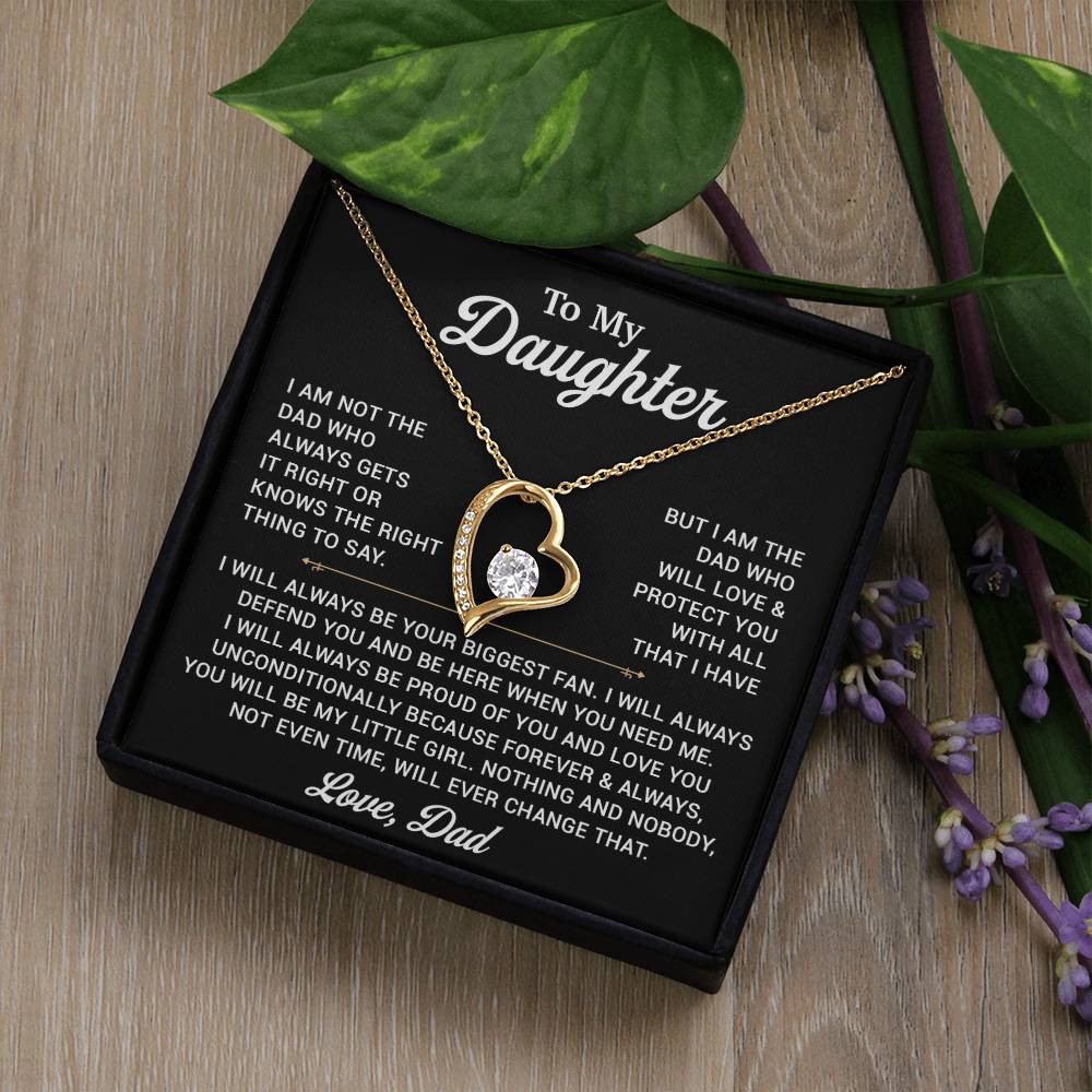 To My Daughter Necklace, Gift for Daughter from Dad, Father Daughter Necklace 1_11_Black