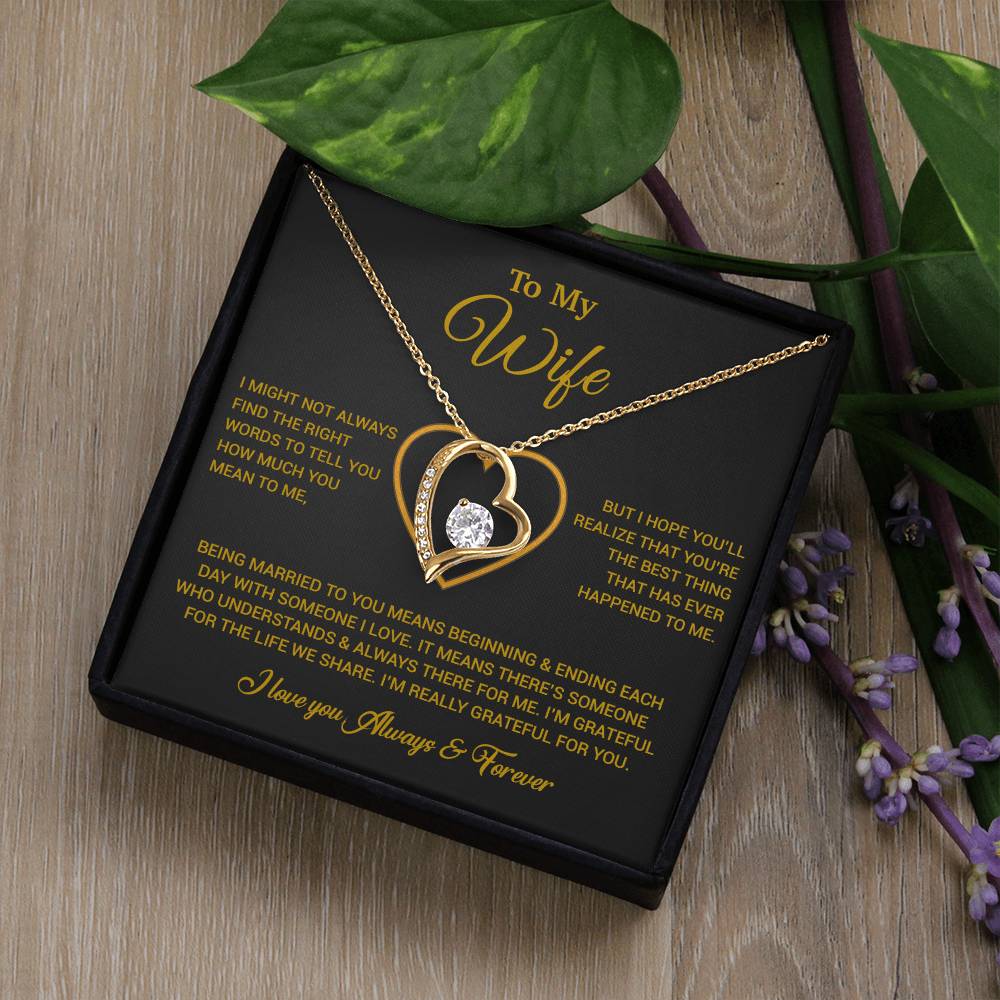 To My Wife Necklace, Gift For Wife, Anniversary Gift For Wife, Necklace For Wife 20_6_Gold