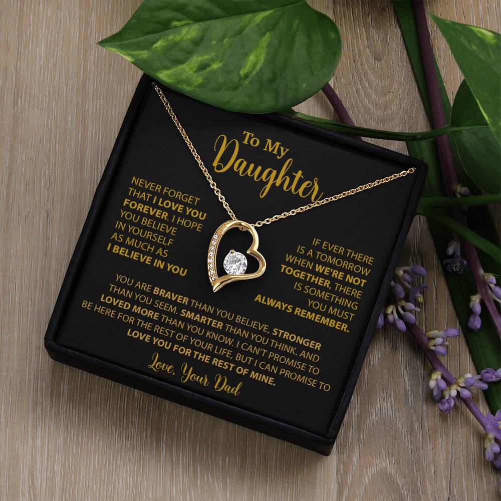 To My Daughter Necklace Gift for Daughter from Dad,Daughter Father Necklace 14_4_Gold