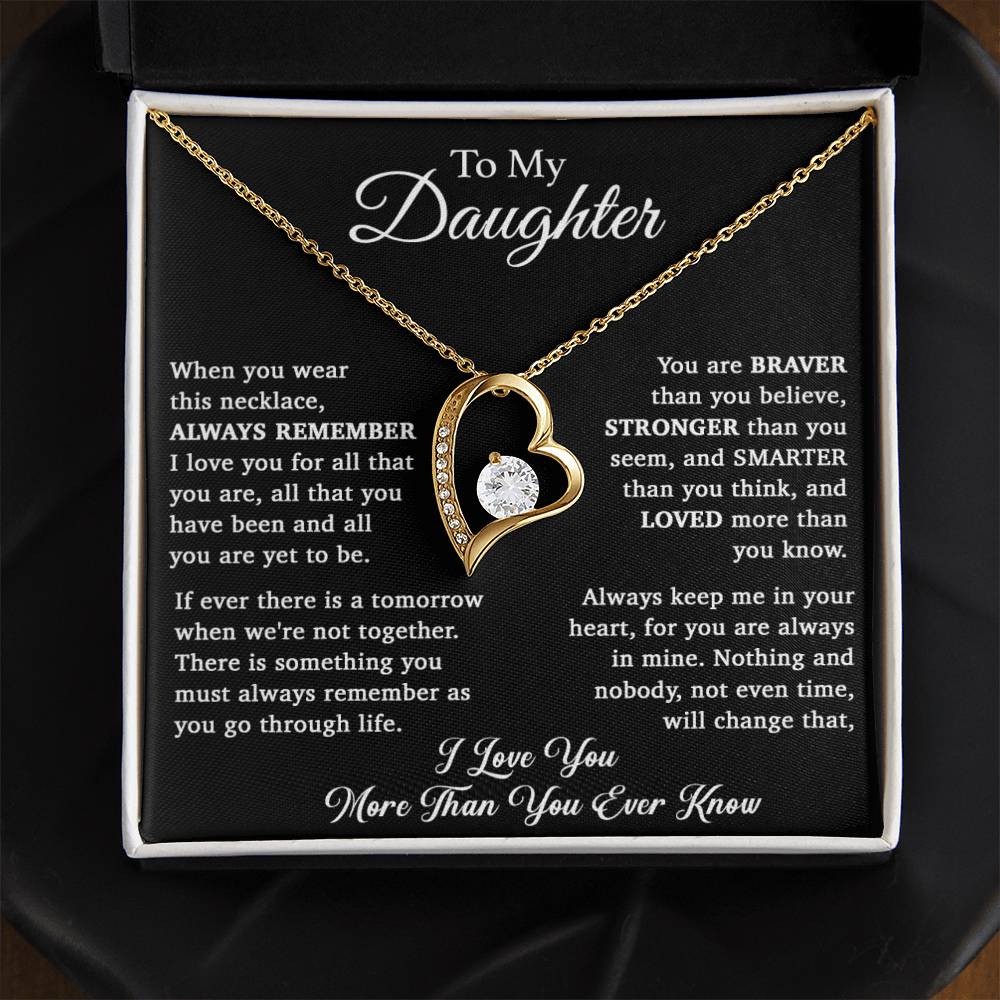 To My Daughter Necklace, Daughter Father Necklace, Daughter Gift From Dad, Mom 15_11_Black
