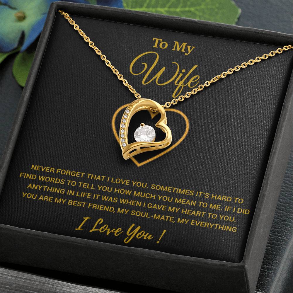 To My Wife Necklace, Christmas Gifts For Women, Anniversary Gift For Wife 2_1_Gold