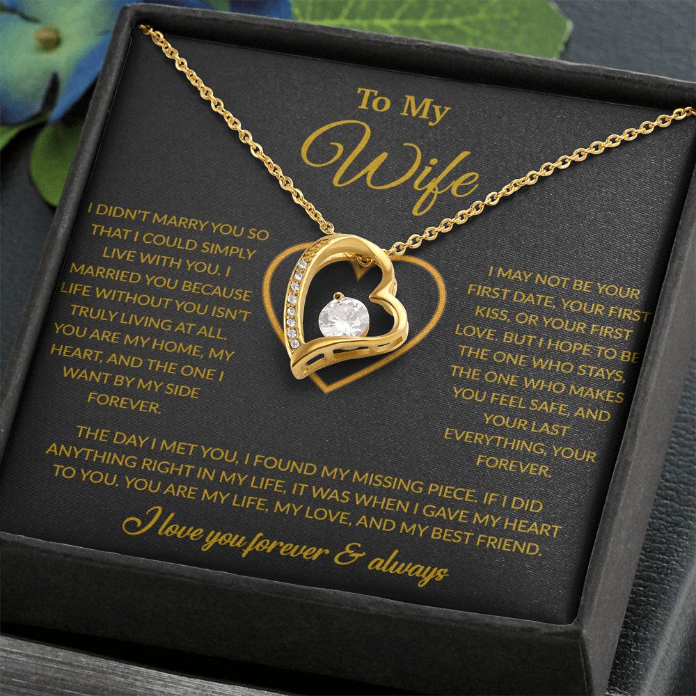 To My Wife Necklace, Gift For Wife, Anniversary Gift For Wife, Necklace For Wife 24_2_Gold