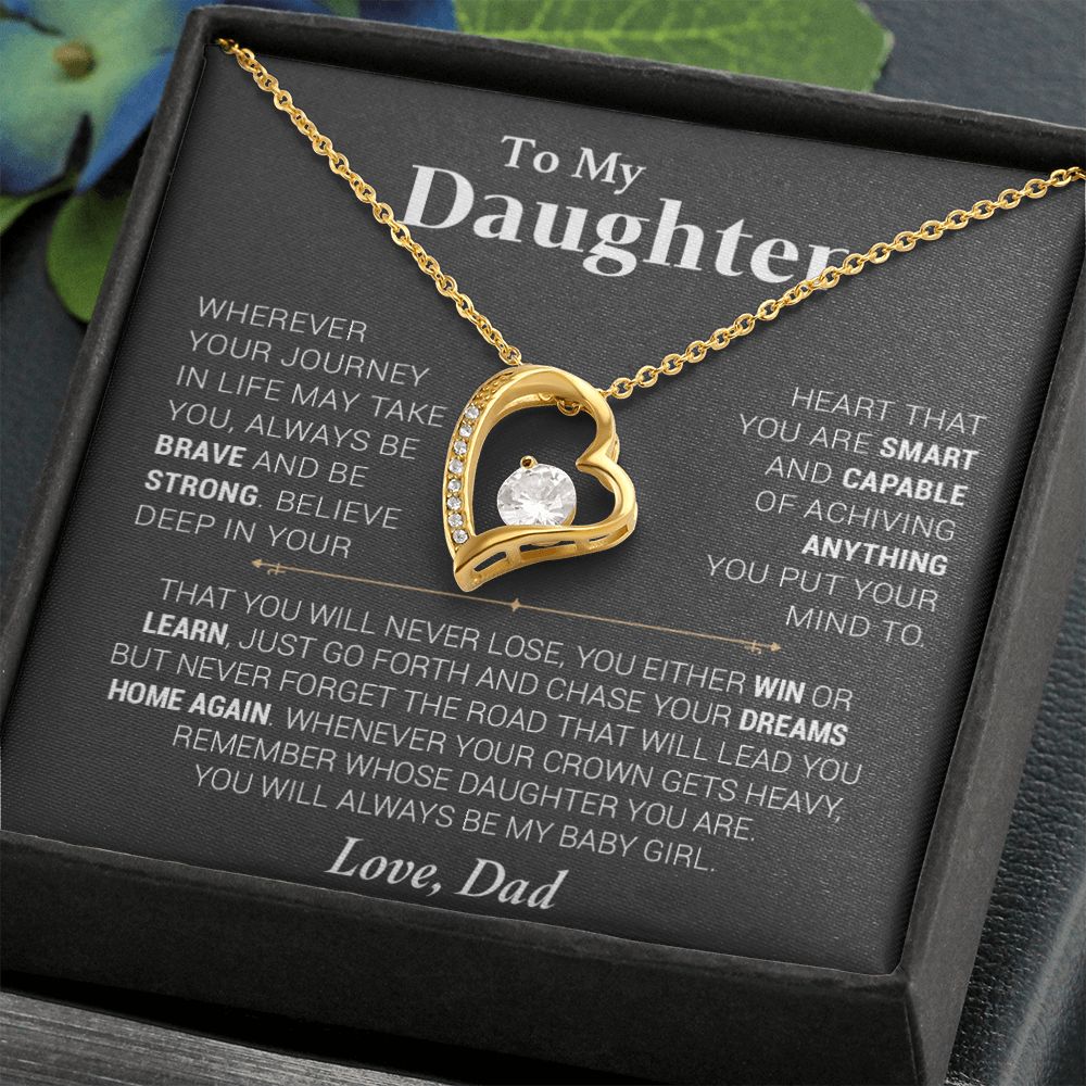 To My Daughter Necklace, Gift for Daughter from Dad, Daughter Father Necklace00