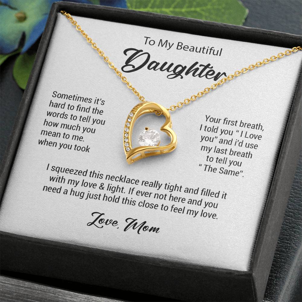 To My Daughter Necklace, Daughter Gift From Mom, Birthday Gift for Daughter_White