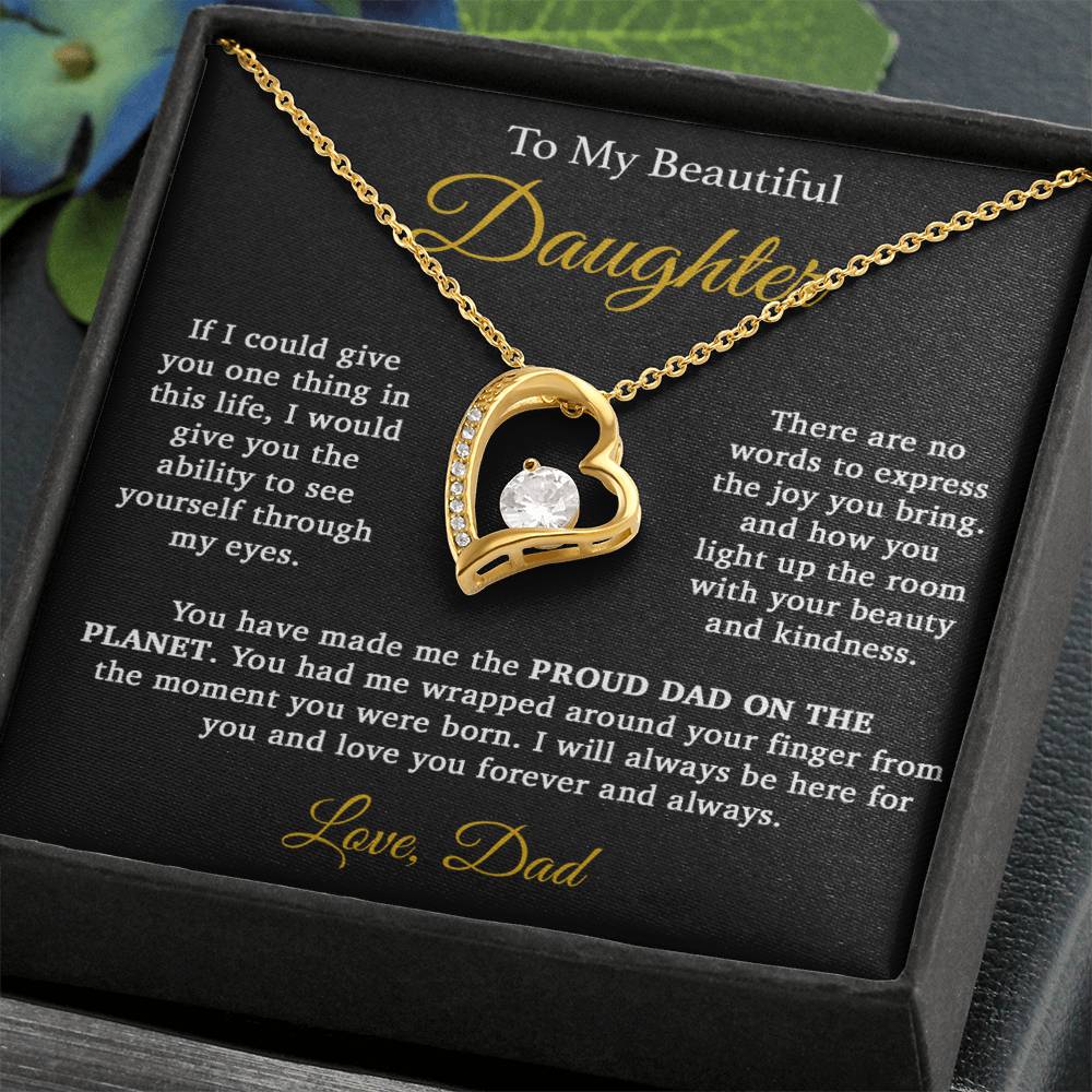 To My Daughter Necklace, Daughter Father Necklace, Daughter Gift From Dad333_Gold