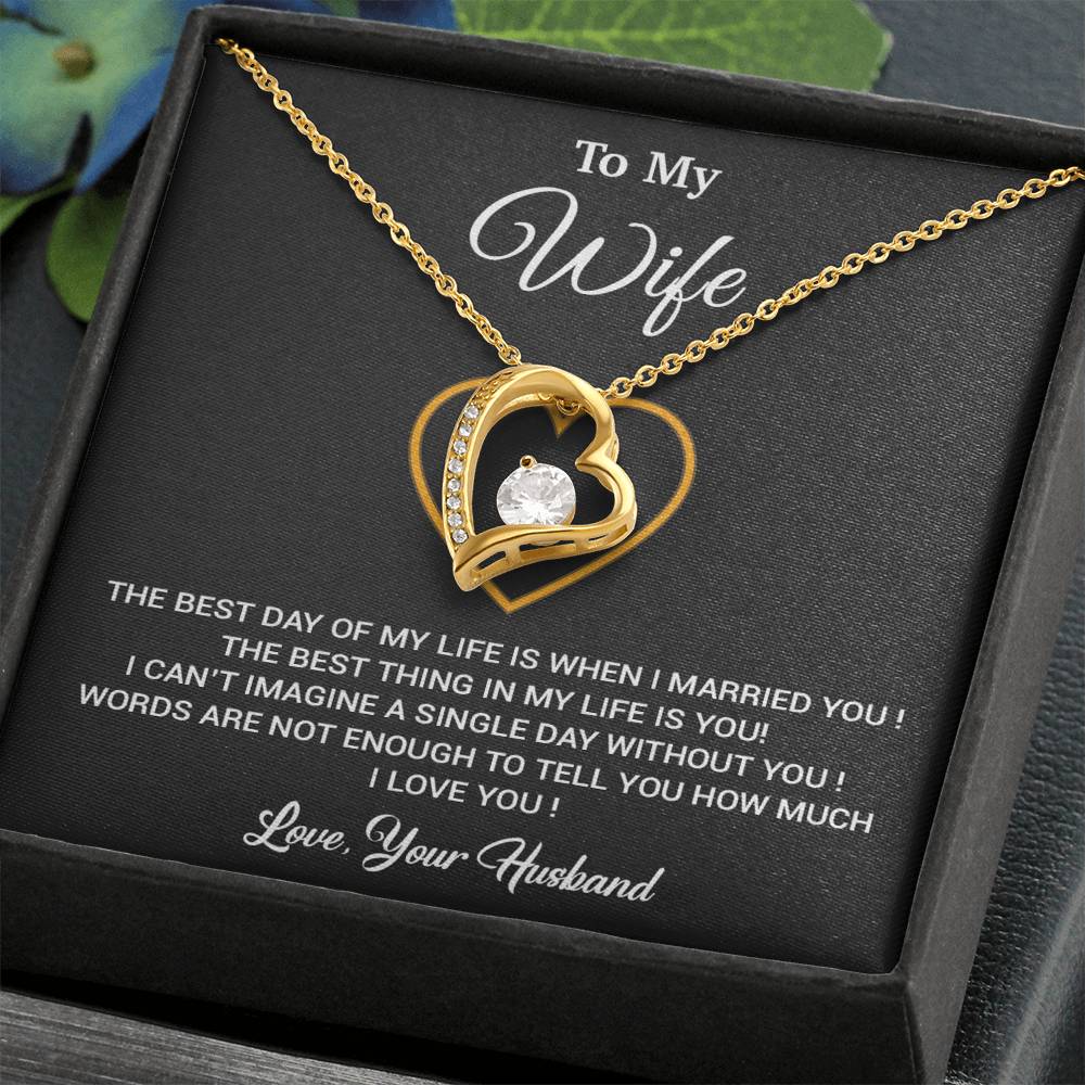 To My Wife Necklace, Gift For Wife, Anniversary Gift For Wife, Necklace For Wife 26_2_Black