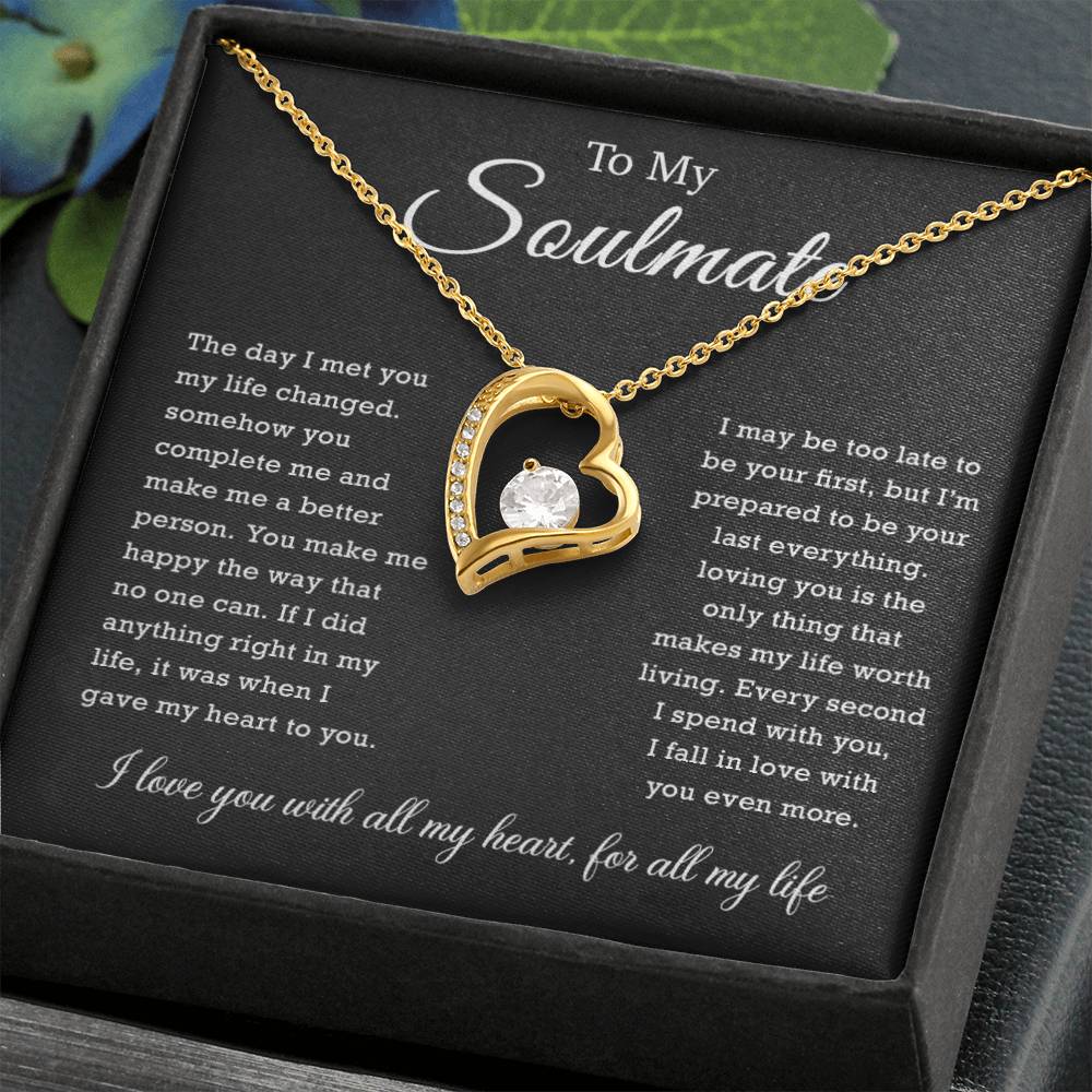 To My Soulmate Necklace, Gift For Wife, Girlfriend, Fiancee, Anniversary Gift, Birthday Gift