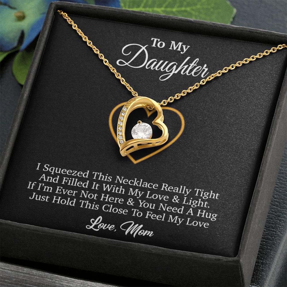 To My Daughter Necklace, Gift for Daughter from mom, Daughter mother Necklace 1_4_Black