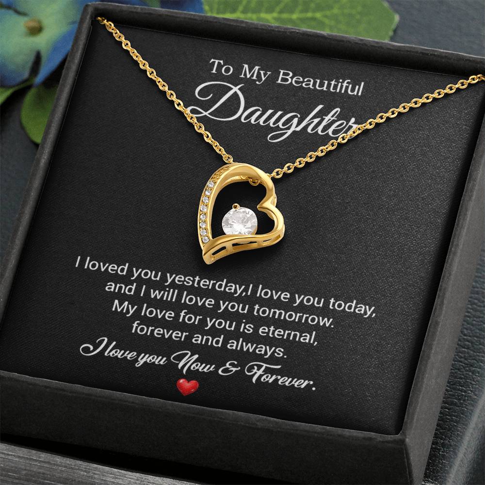 To My Daughter Necklace, Gift For Daughter From Dad, Daughter Father Necklace 30_7_Black