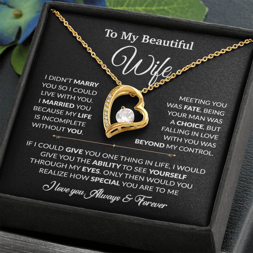 To My Wife Necklace, Gift For Wife, Anniversary Gift For Wife, Necklace For Wife 16_6_Black