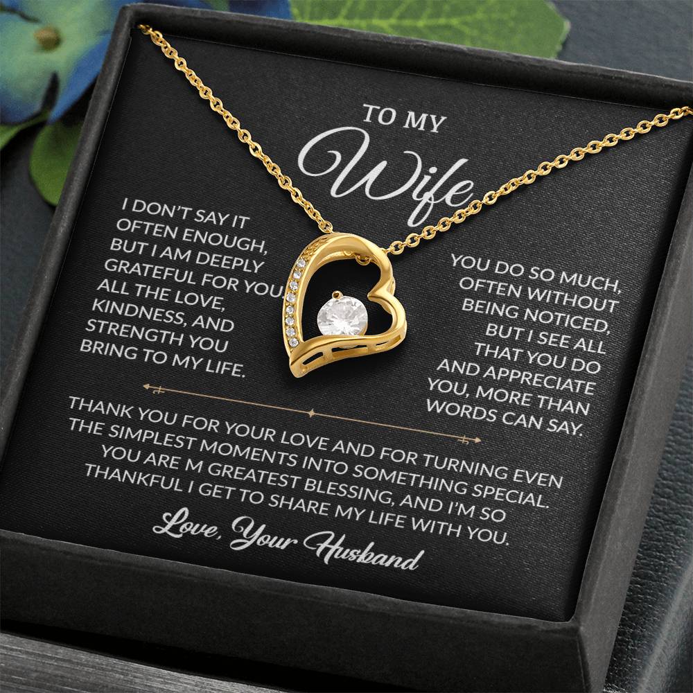 To My Wife Necklace, Gift For Wife, Anniversary Gift For Wife, Necklace For Wife
