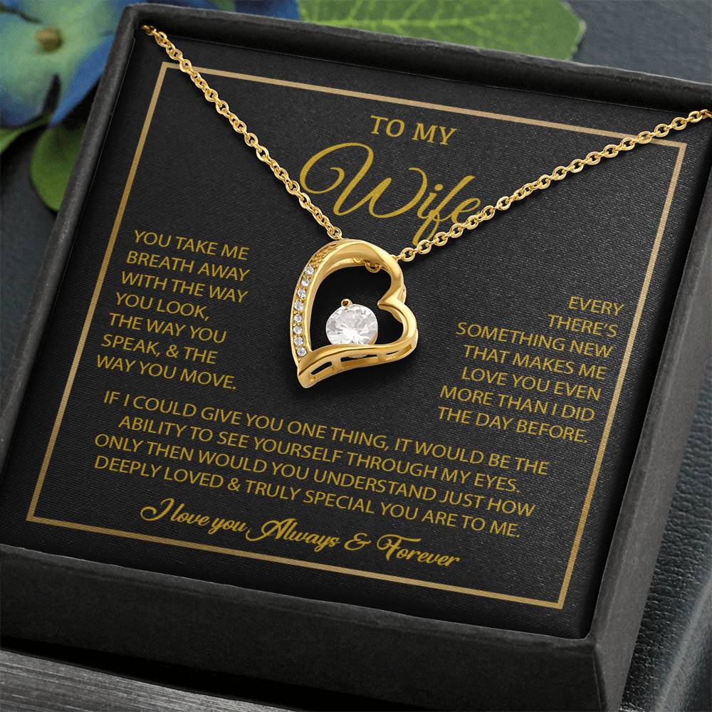 To My Wife Necklace, Gift For Wife, Anniversary Gift For Wife, Necklace For Wife 25_7_Gold