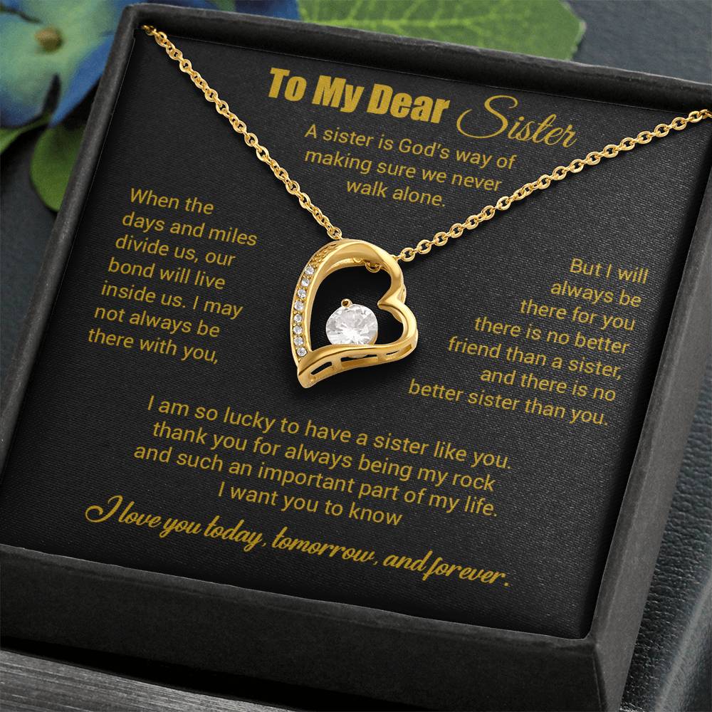 To My Sister Necklace, Brother to Sister, Birthday gift For Sister from Brother 3_4_Gold