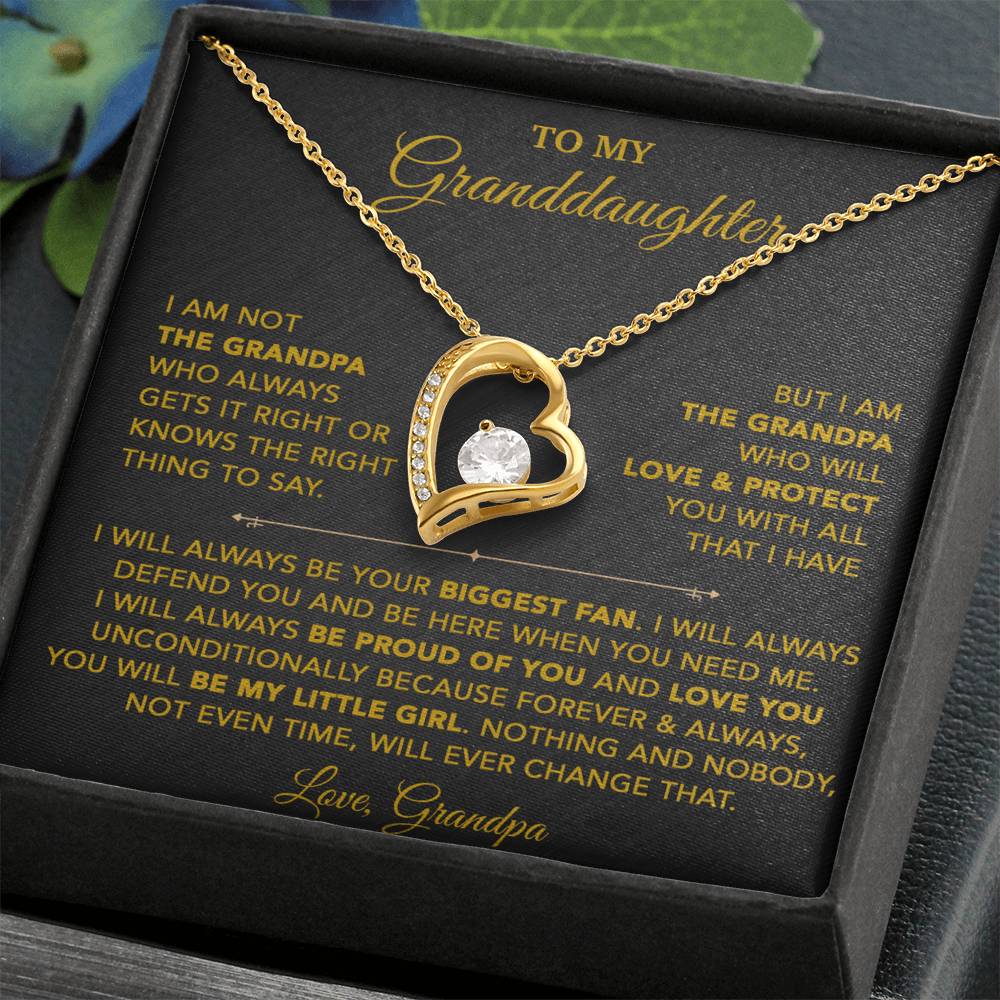 To My Granddaughter Necklace, Granddaughter Gift from Grandpa, Christmas Gift 28_8_Gold