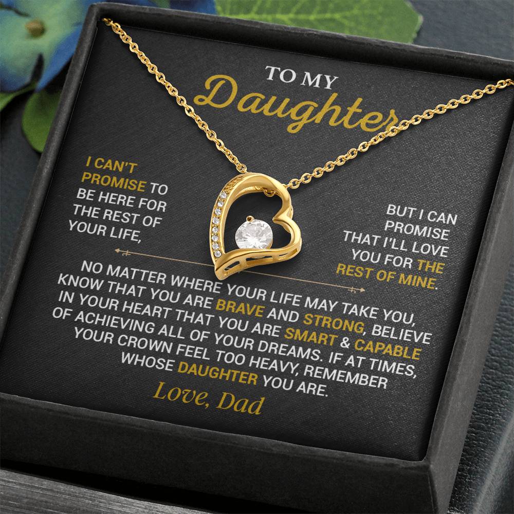 To My Daughter Necklace, Gift for Daughter from Dad,Daughter Father Necklace 7_10_Black