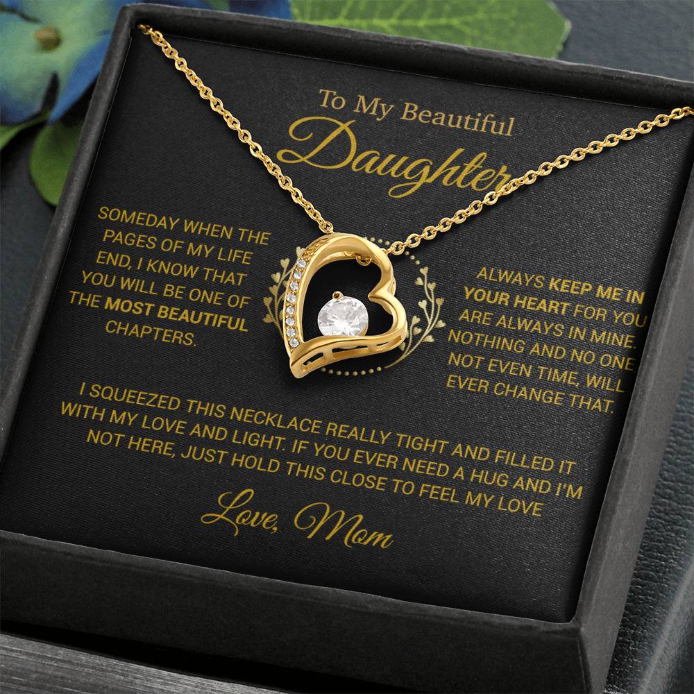 To My Daughter Necklace, Gift for Daughter from Mom, Daughter Mother Necklace 15_12_Gold