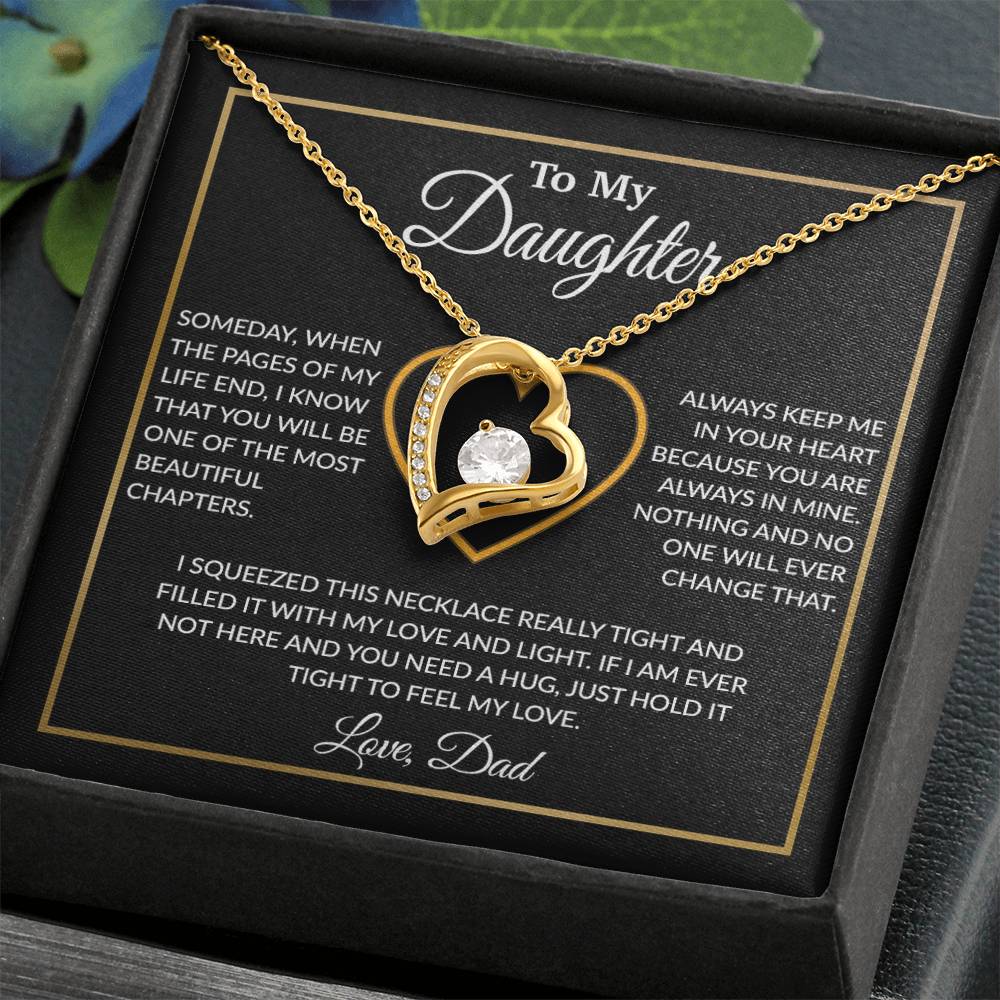 To My Daughter Necklace, Gift For Daughter From Dad, Daughter Father Necklace 7_12_Black