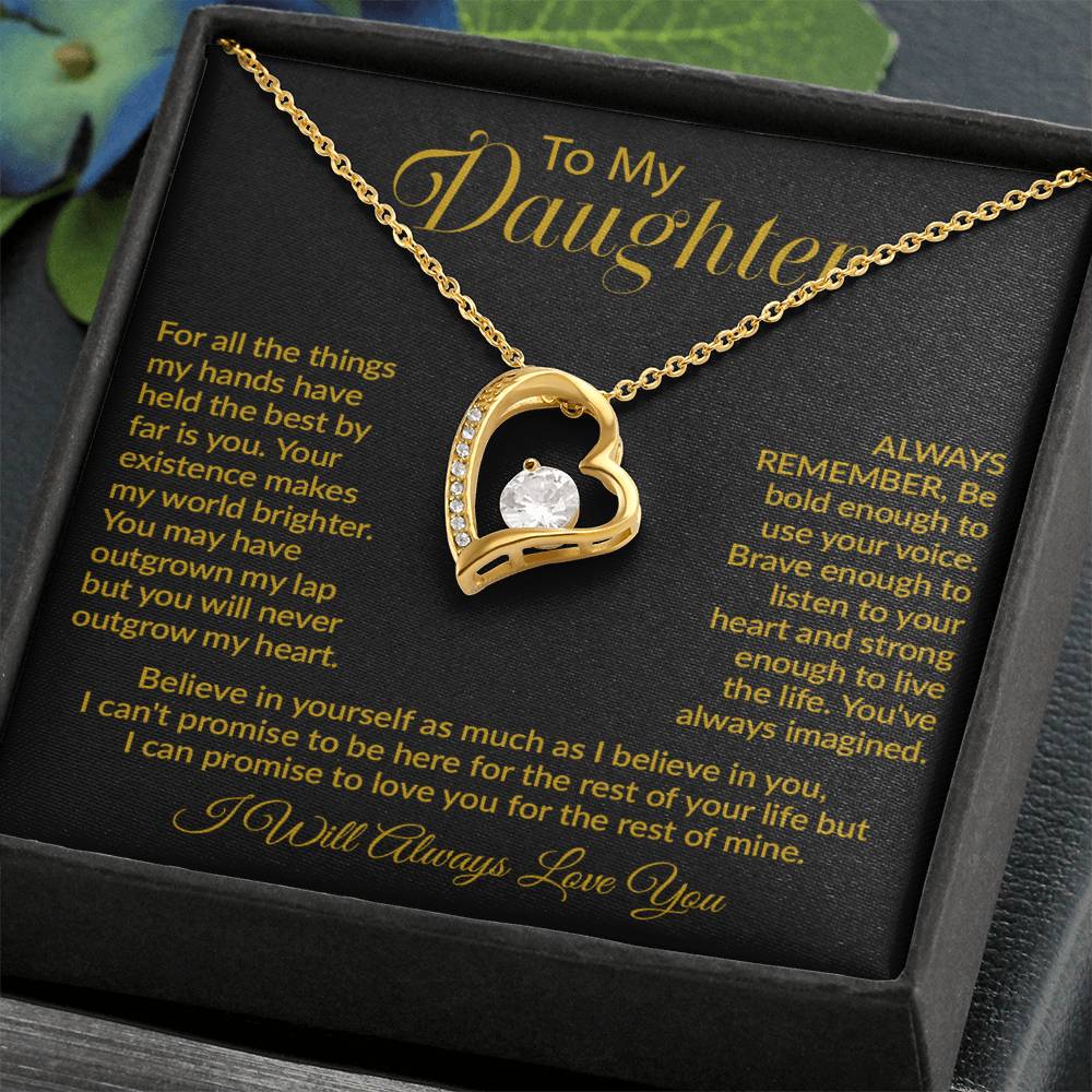 To My Daughter Necklace, Gift for Daughter from Dad, Daughter Father Necklace 6_10_Gold