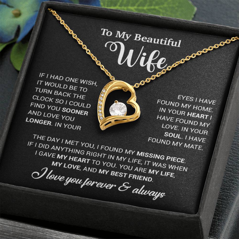 To My Wife Necklace, Wife Gift From Husband, Wife Husband Necklace, Christmas Gift 28_10_Black