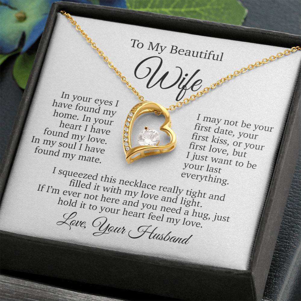 To My Wife Necklace, Gift From Husband, Anniversary Gifts Wife_White