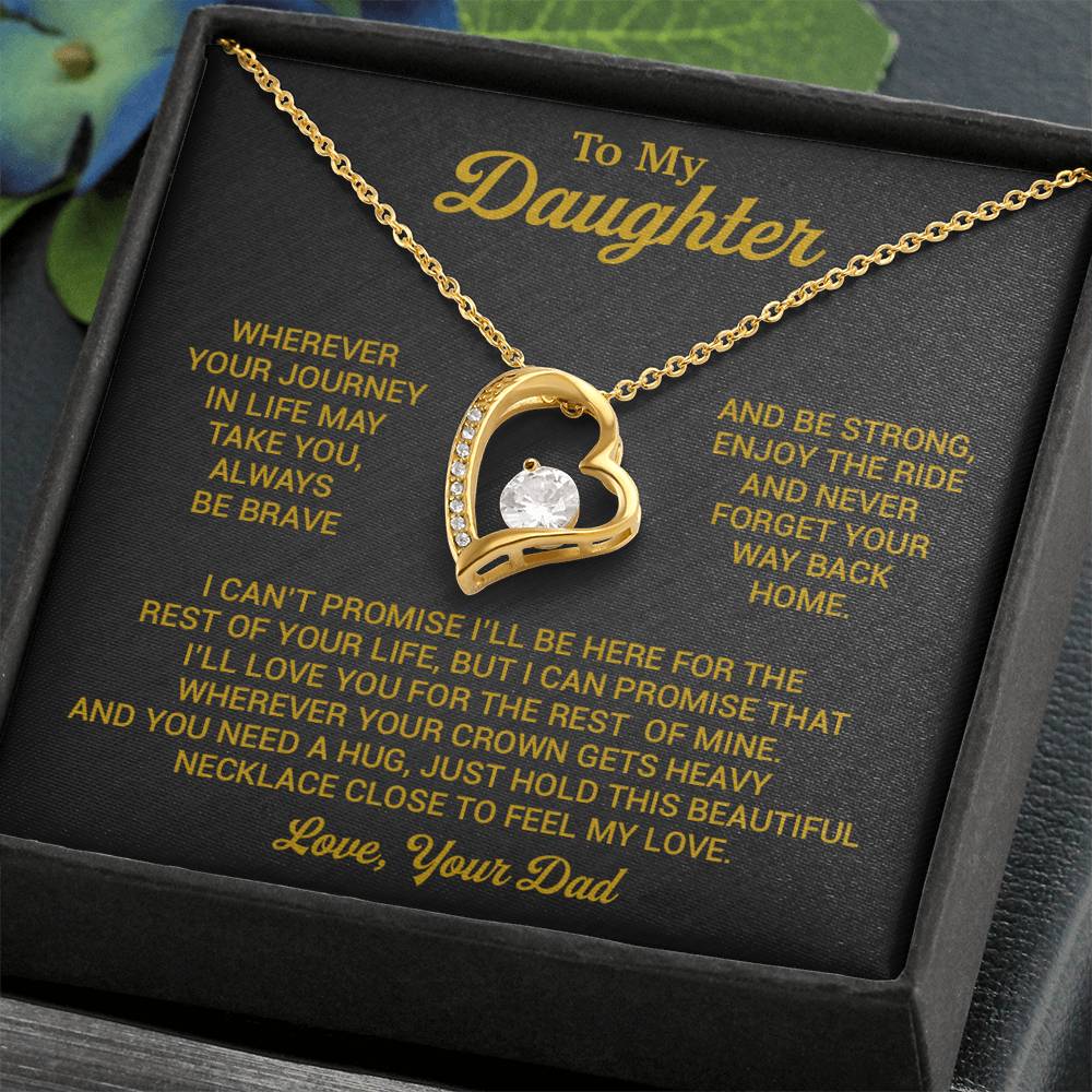 To My Daughter Necklace, Daughter Father Necklace, Daughter Gift From Dad 2_8_Gold