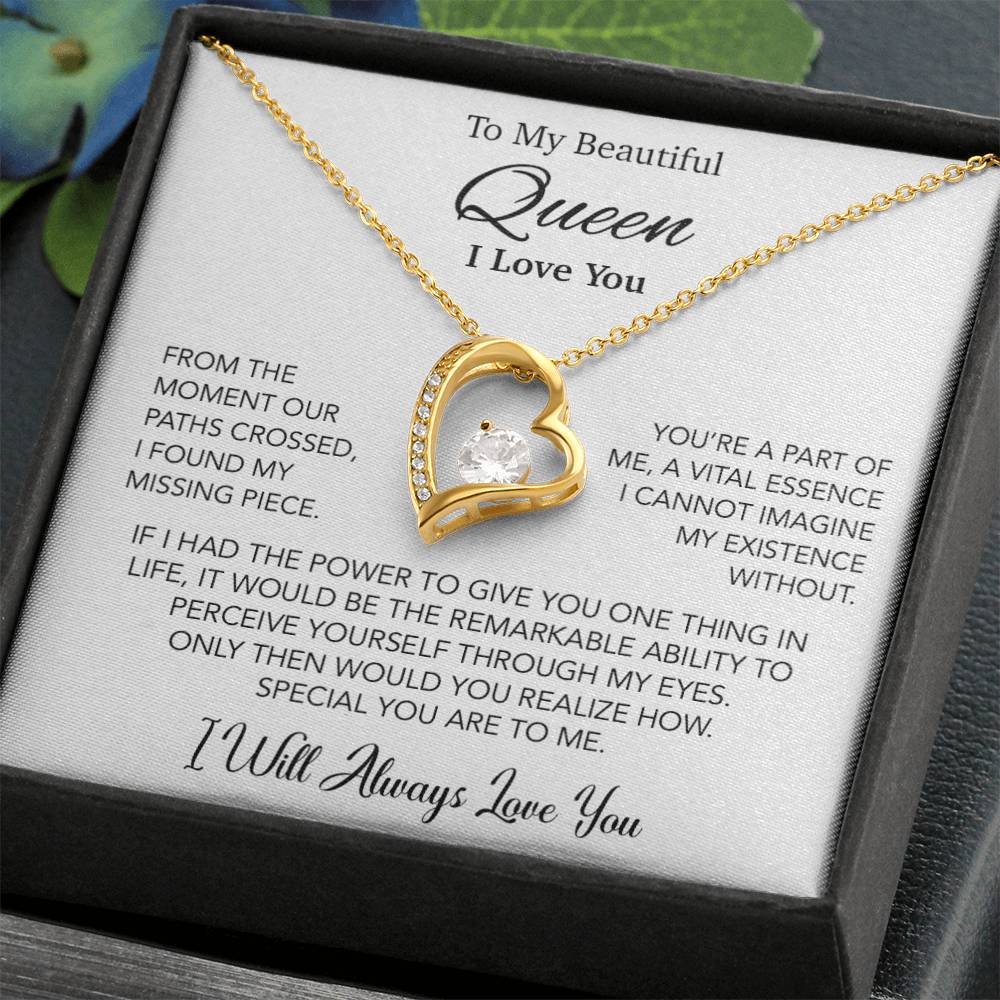 To My Queen Necklace, Anniversary Gift For Wife, Girlfriend Necklace, Birthday Gift For Wife