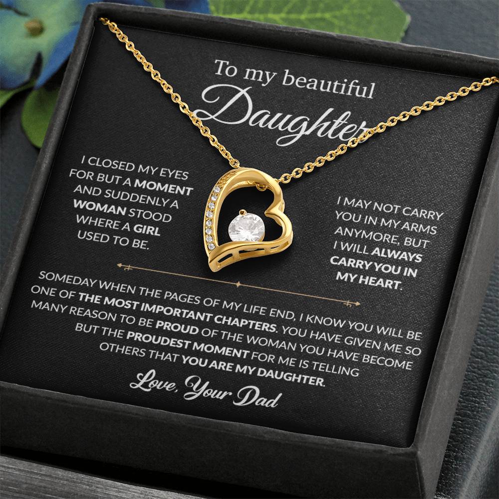 To My Daughter Necklace, Gift For Daughter From Dad, Daughter Father Necklace 9_1_Black