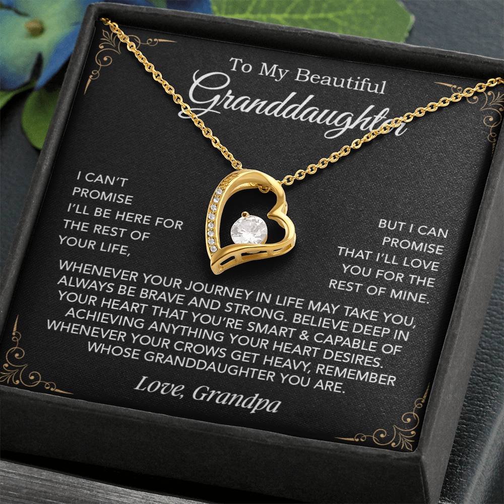 To My Granddaughter Necklace, Xmas Birthday Gift For Granddaughter From Grandpa