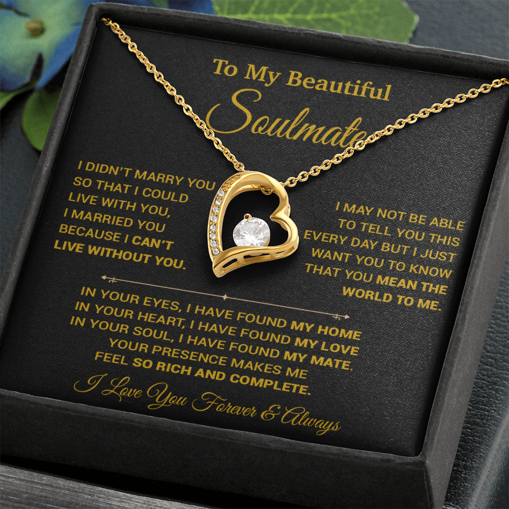To My Soulmate Necklace, Gift For Wife, Soulmate Gift, Birthday Gift For Her