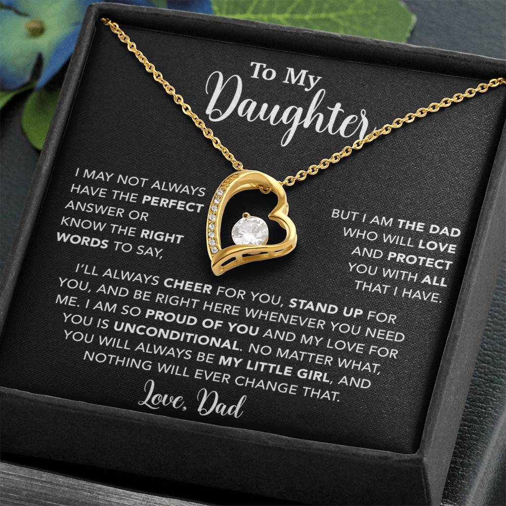 To My Daughter Necklace, Gift for Daughter from Dad, Father Daughter Necklace  15_6_Black