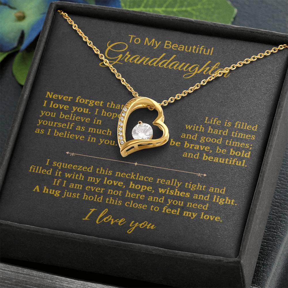 To My Granddaughter Necklace, Birthday Gift For Granddaughter, Birthday Gifts 14_9_Gold