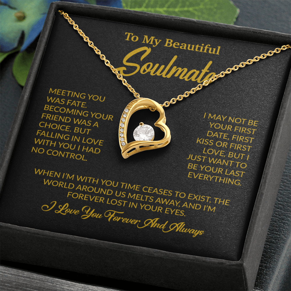 To My Soulmate Necklace, Soulmate Gift, Gift For Girlfriend, Christmas Gift 16_10_Gold