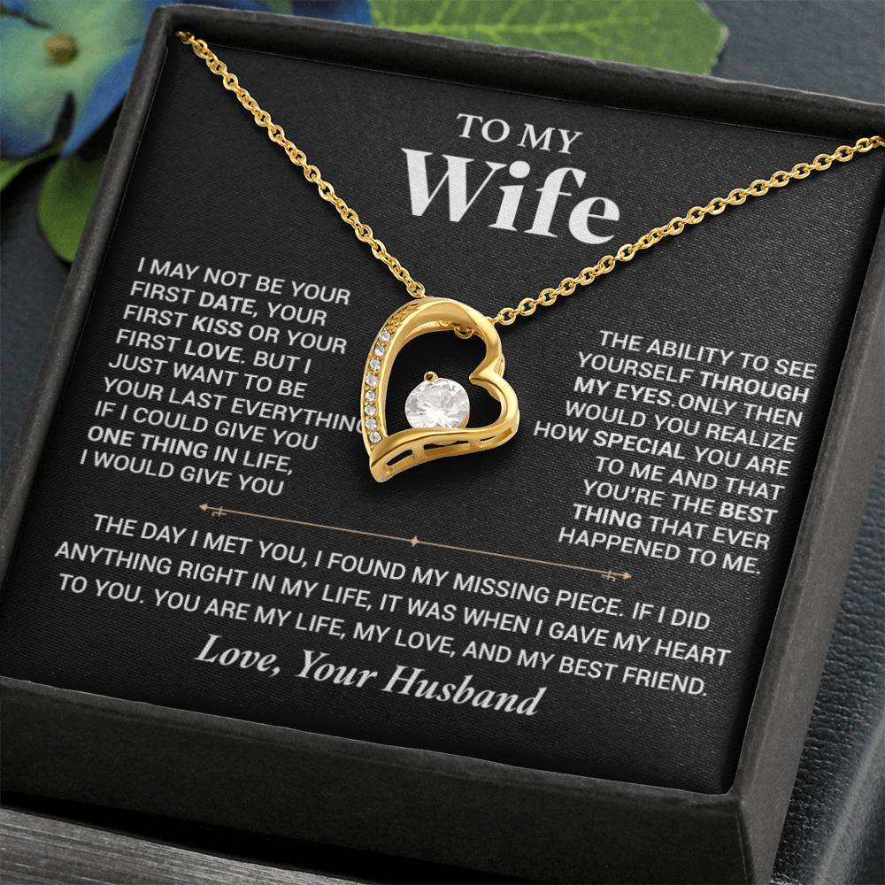 To My Wife Necklace, Christmas Gift For Wife, Christmas Gifts For Her, Wife Gift_ Black