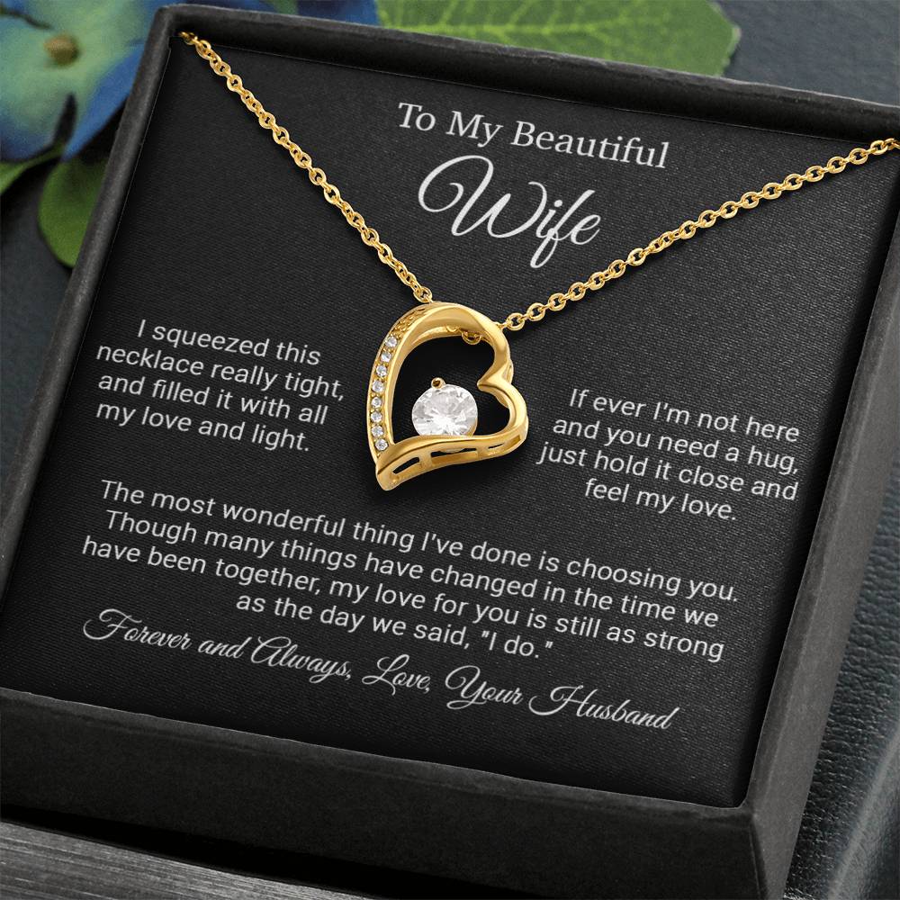 To My Wife Necklace, Gift For Wife, Valentine Day Gift, Birthday Gift_Black