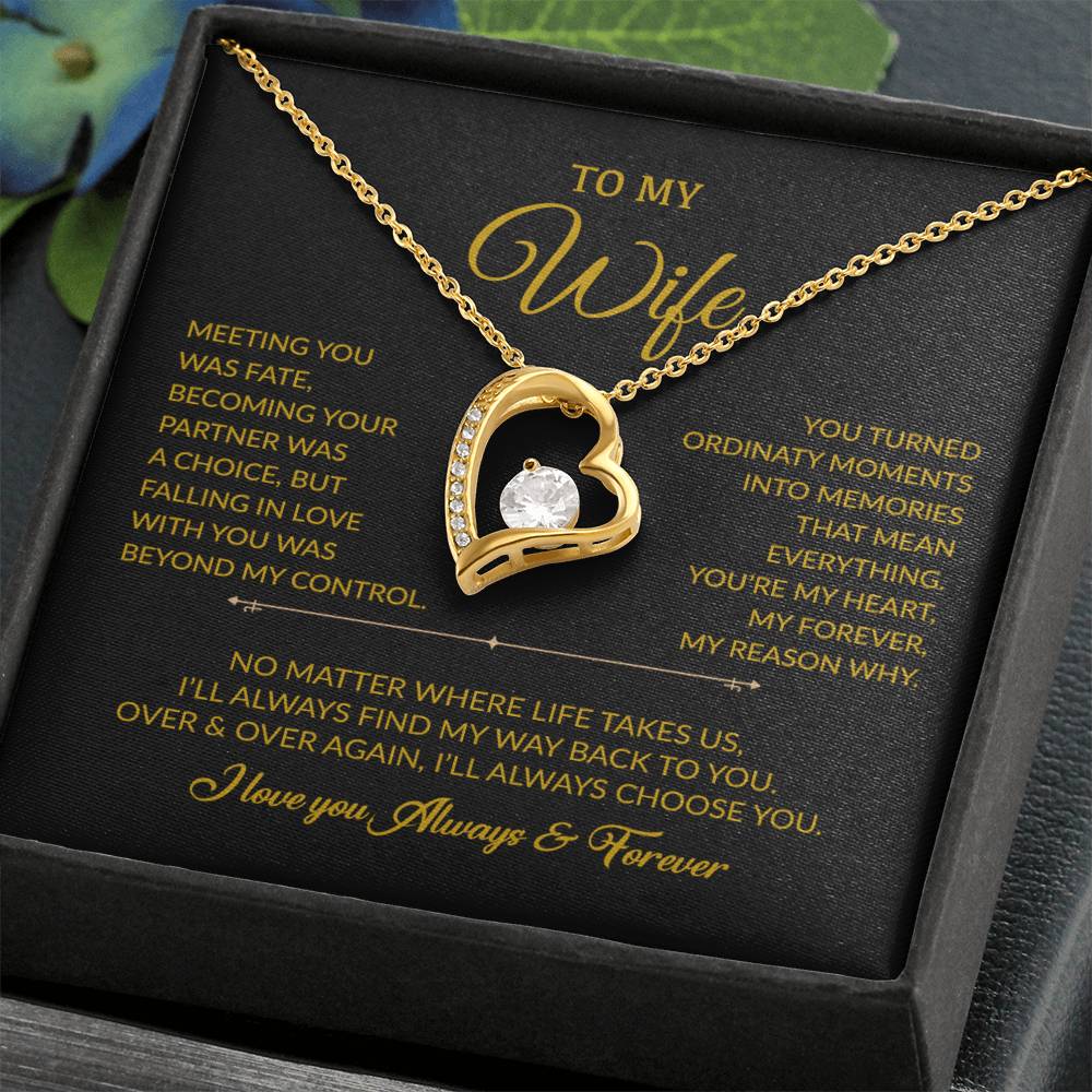 To My Wife Necklace, Gift For Wife, Anniversary Gift For Wife, Necklace For Wife 3_8_Gold