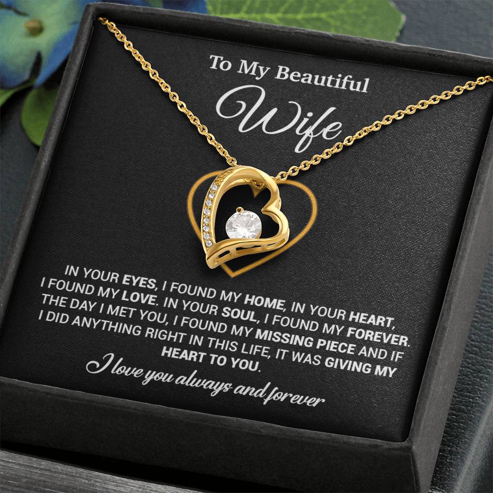 To My Wife Necklace, Gift For Wife, Anniversary Gift For Wife, Necklace For Wife 5_2_Black