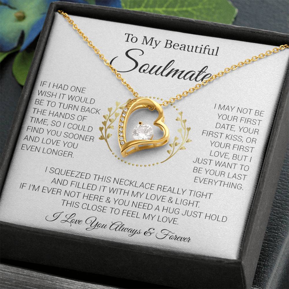 To My Soulmate Necklace, Gift For Soulmate, Anniversary Gift, Christmas Gift_White