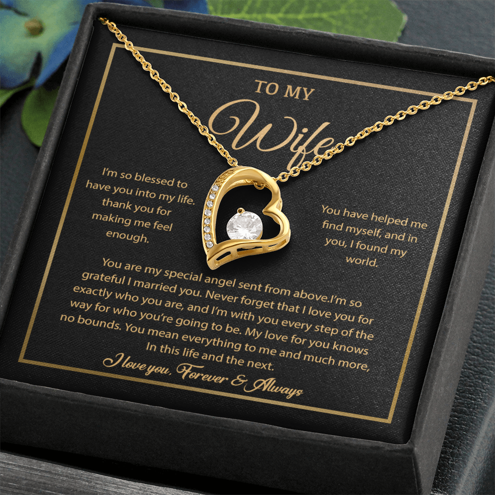 To My Wife Necklace, Gift For Wife, Anniversary Gift For Wife, Necklace For Wife 21_7_Gold