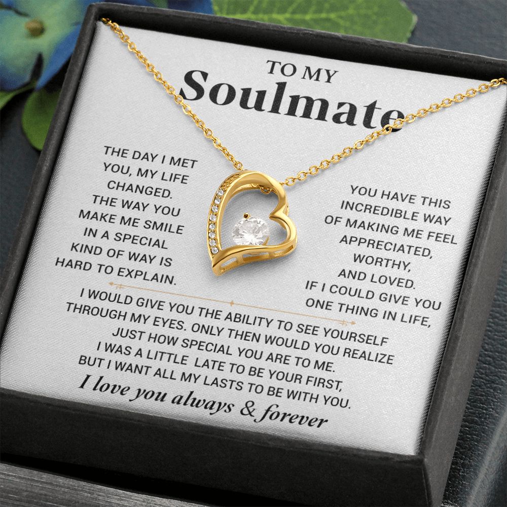 To My Soulmate Necklace Gift For Wife Girlfriend Birthday Anniversary Christmas