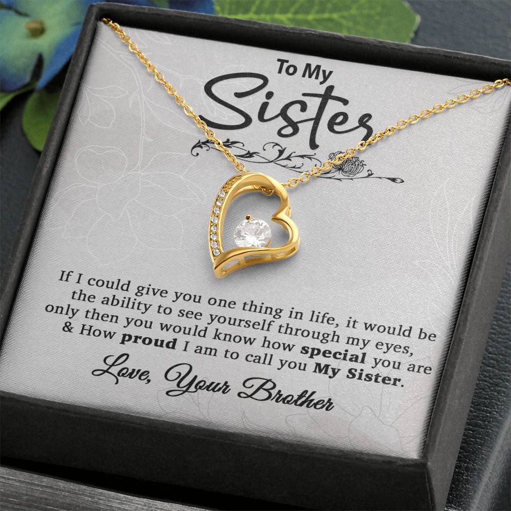 To My Sister Necklace, Brother to Sister, Birthday gift For Sister from Brother