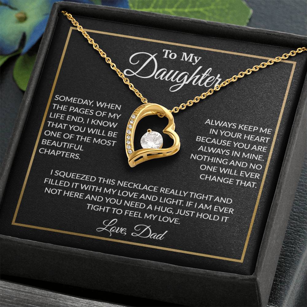 To My Daughter Necklace, Gift For Daughter From Dad, Daughter Father Necklace 5_12_Black