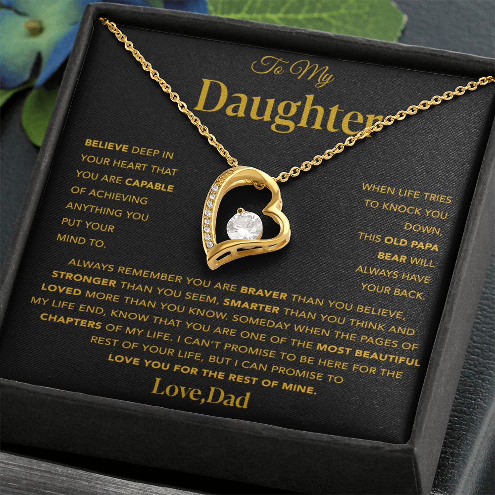 To My Daughter Necklace, Gift For Daughter From Dad, Daughter Father Necklace 13_12_Gold