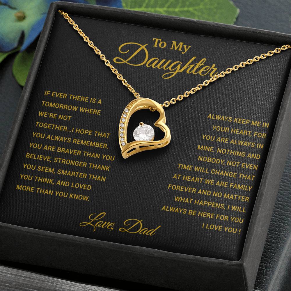 To My Daughter Necklace, Gift for Daughter from Dad, Father Daughter Necklace 26_3_Gold