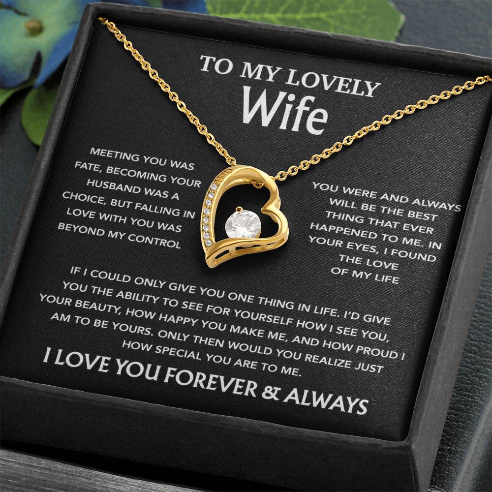 To My Wife Necklace, Christmas Gifts For Wife, Anniversary Cute Gift For Wife_Black