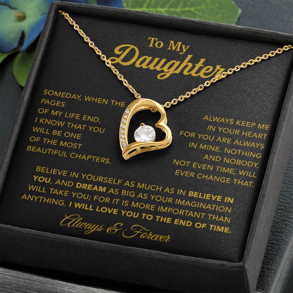 To My Daughter Necklace, Gift for Daughter from Dad, Father Daughter Necklace 12_6_Gold
