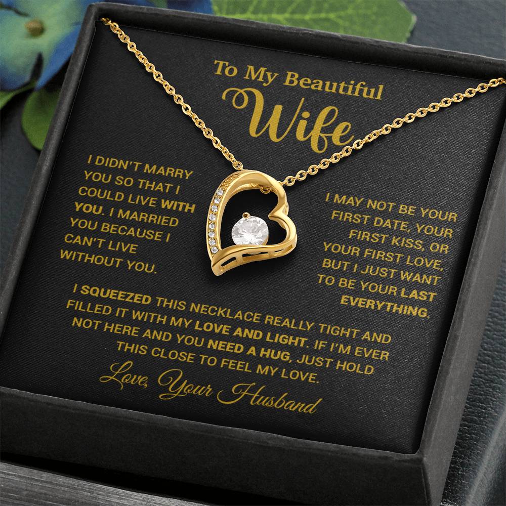 To My Wife Necklace, Wife Gift From Husband, Wife Husband Necklace, Christmas Gift 25_9_Gold