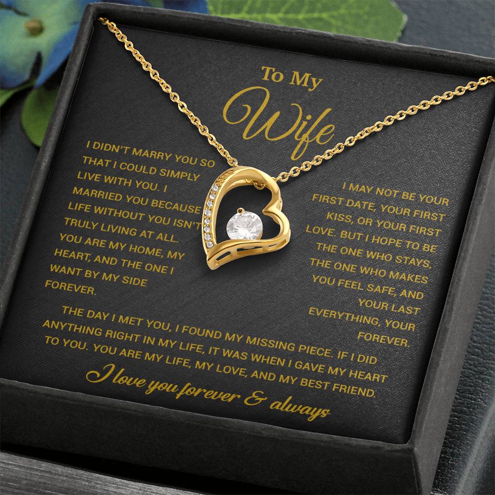 To My Wife Necklace, Gift For Wife, Anniversary Gift For Wife, Necklace For Wife 21_9_Gold